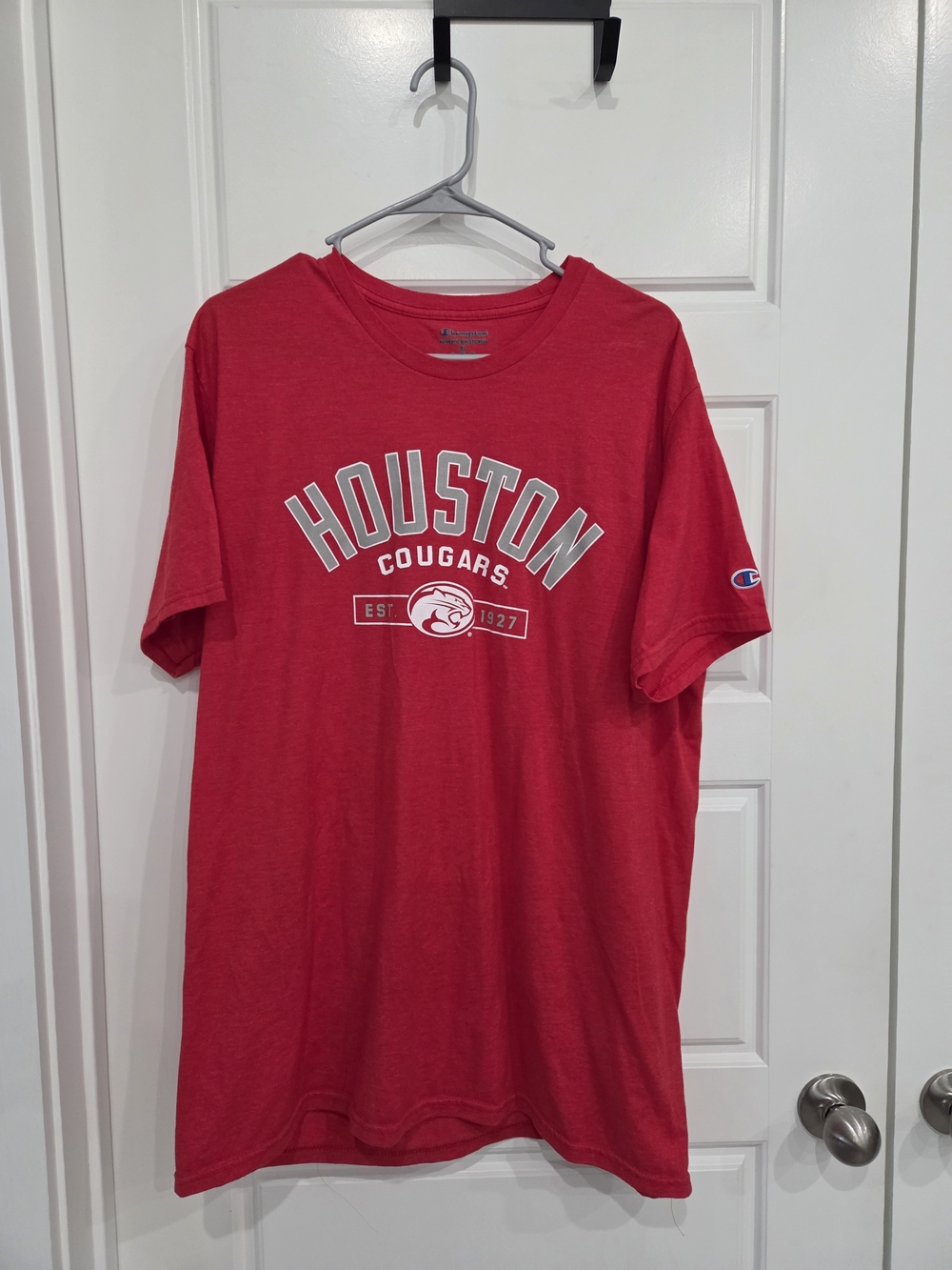 Champion Red Houston Cougars Graphic Short Sleeve Tee Size XL